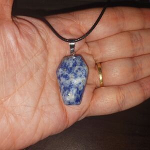 Coffin Shaped Sodalite Crystal Necklace